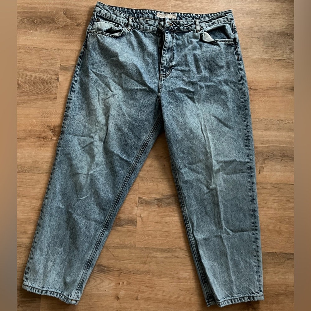 ASOS Curve Straight Denim in Aged Wash Blue